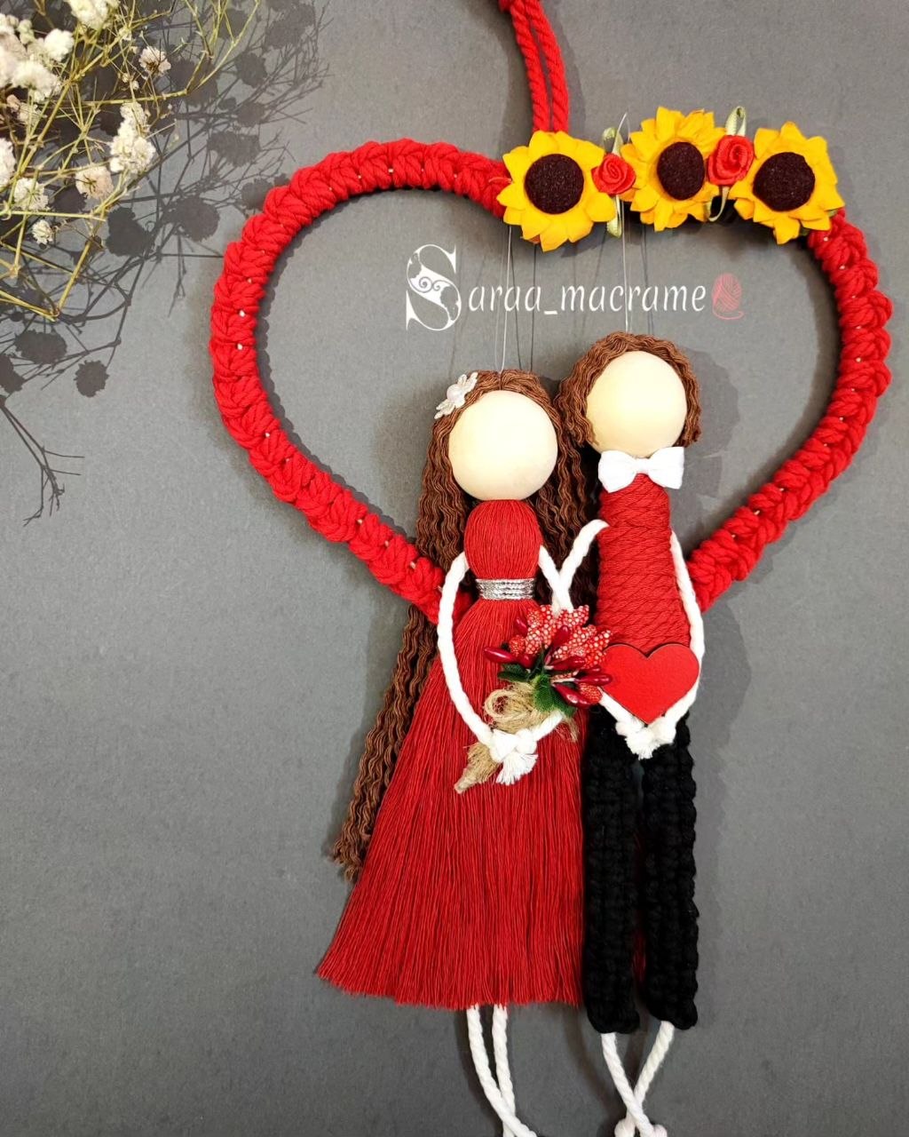 آویز دست ساز زوج مدل قلبی