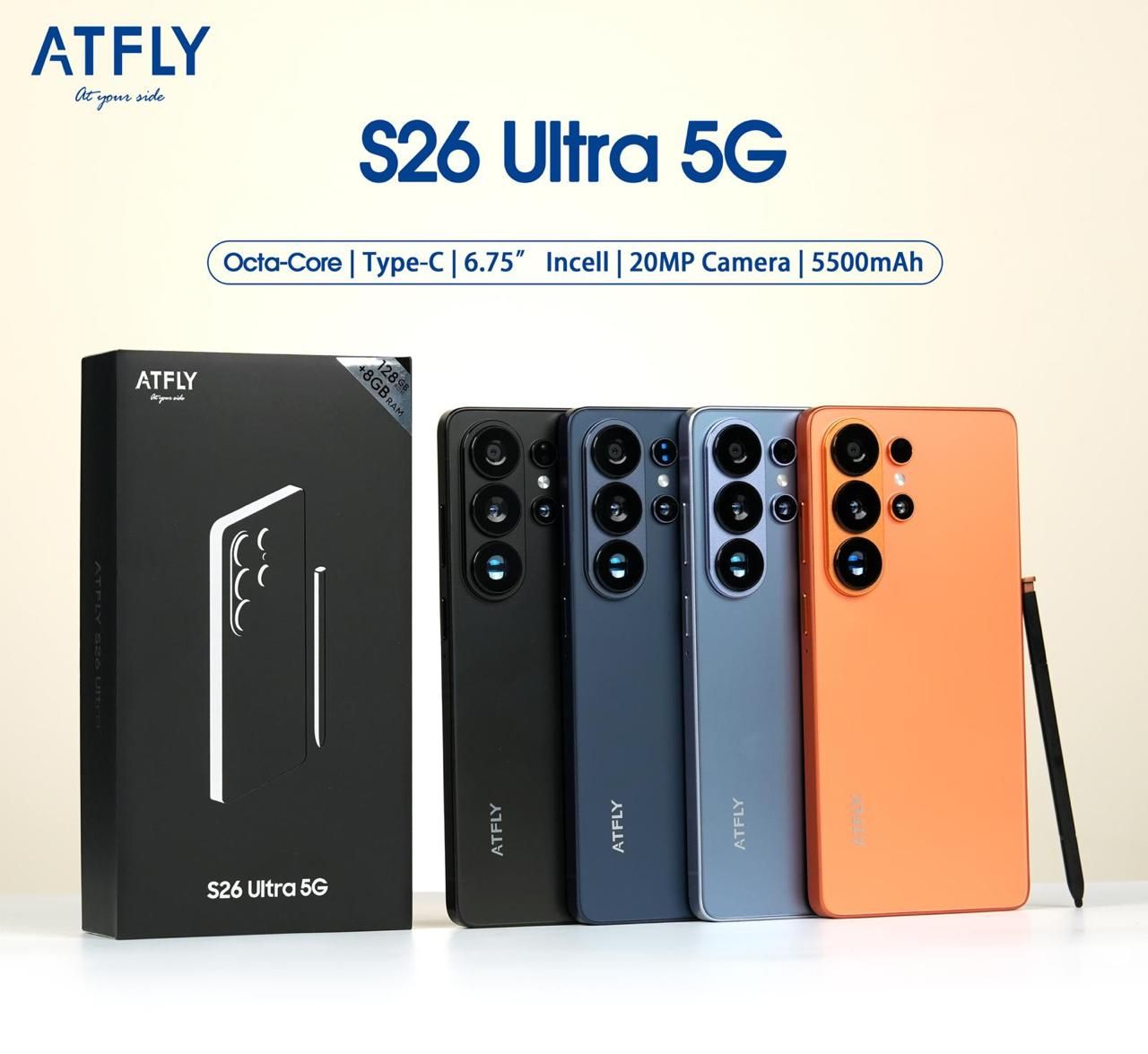 گوشی موبایل طرح  ATFLY  S26 ULTRA 5G همراه با کد فعالسازی
