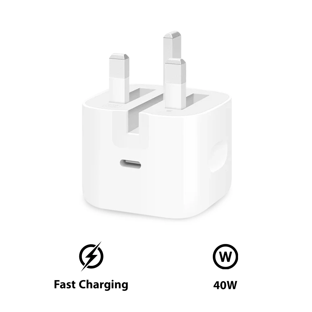 کلگی شارژر اپل 40 وات سه پین اصل Charger Apple 40W Three Pin Original همراه با ۱۸ماه گارانتی