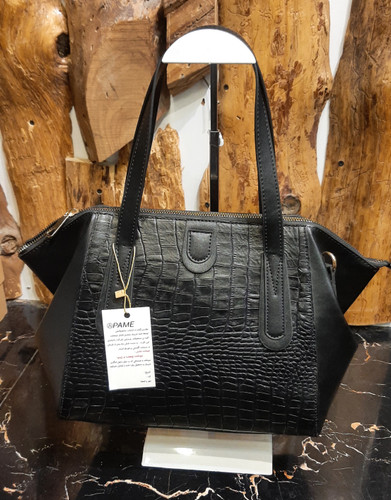 کیف زنانه چرم طبیعی مدل ژانویه(مشکی)