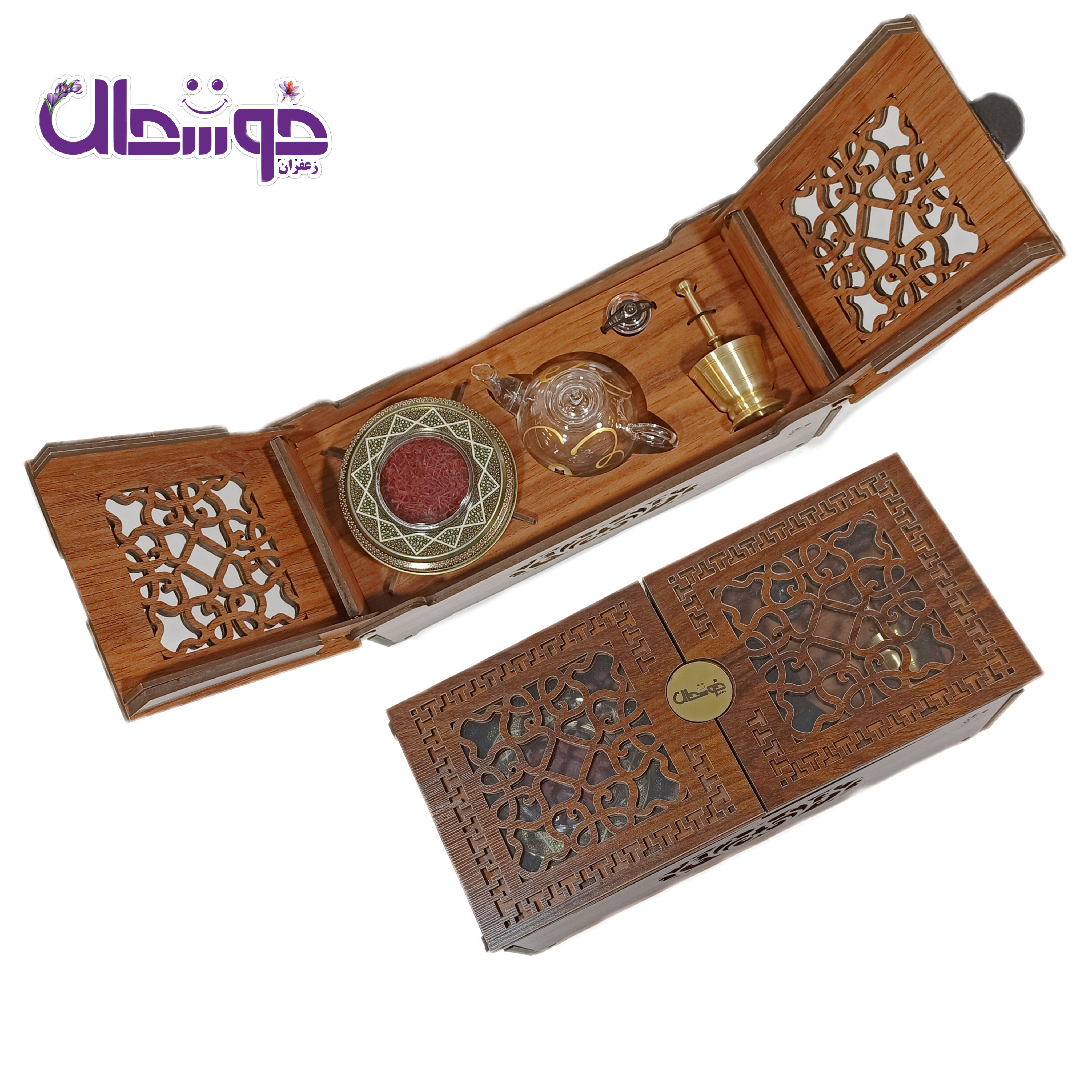 پک کادویی زعفران (کادویی زعفران سرگل اعلا جعبه چوبی دو درب )