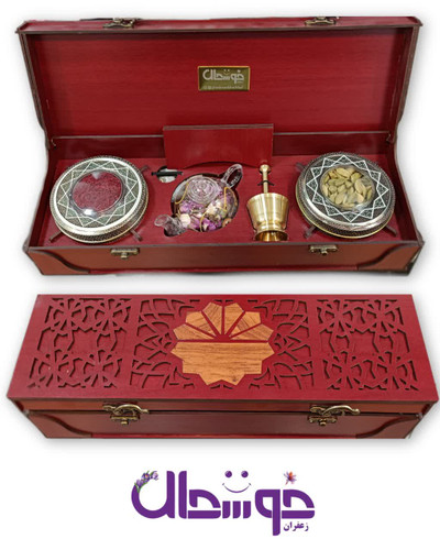 پک کادویی (کادویی زعفران سرگل اعلا رنگ گردویی _ رنگ ماهگونی)