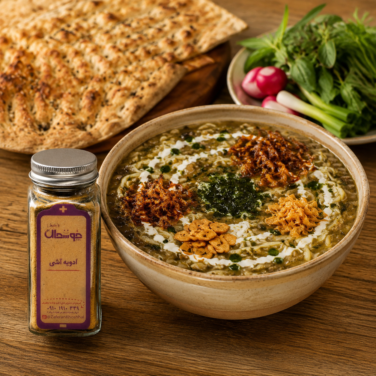 ادویه آشی/با کیفیت عالی /برند زعفران خوشحال