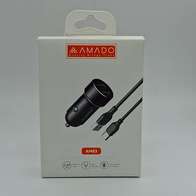 فندکی شارژر اورجینال آمادو AMADO AM03 به همراه کابل تایپ سی به یو اس بی