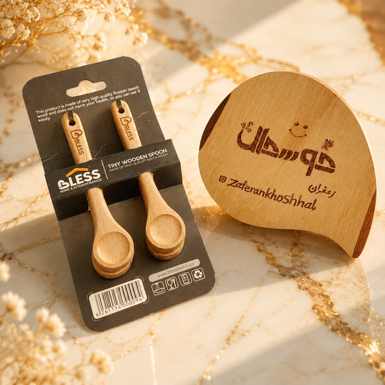 قاشق چوبی 4 عددی