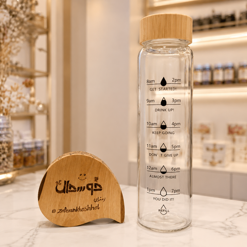 بطری شیشه ایی در چوب بامبو 1000 میل