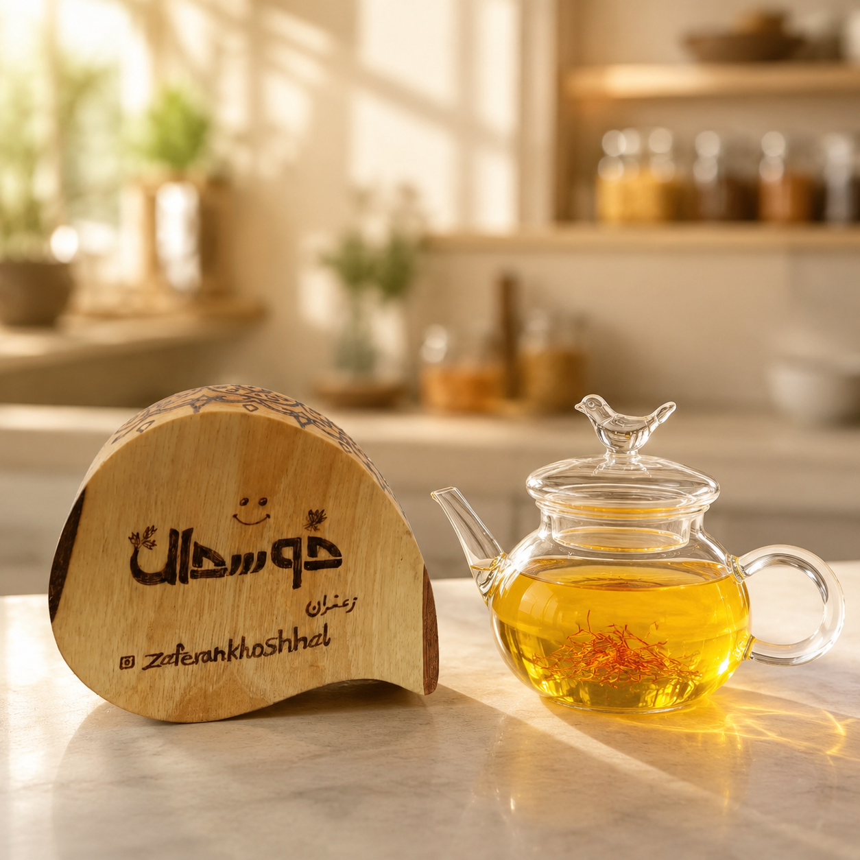 قوری پیرکس زعفران در بلبلی