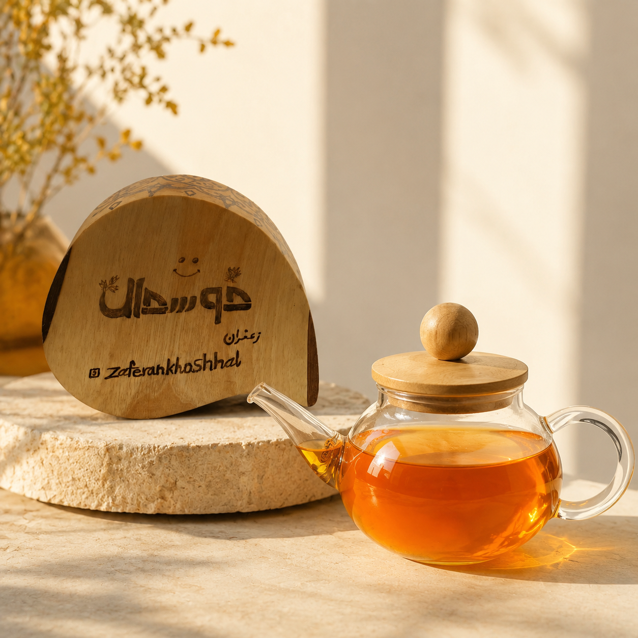 قوری پیرکس زعفران در بامبو
