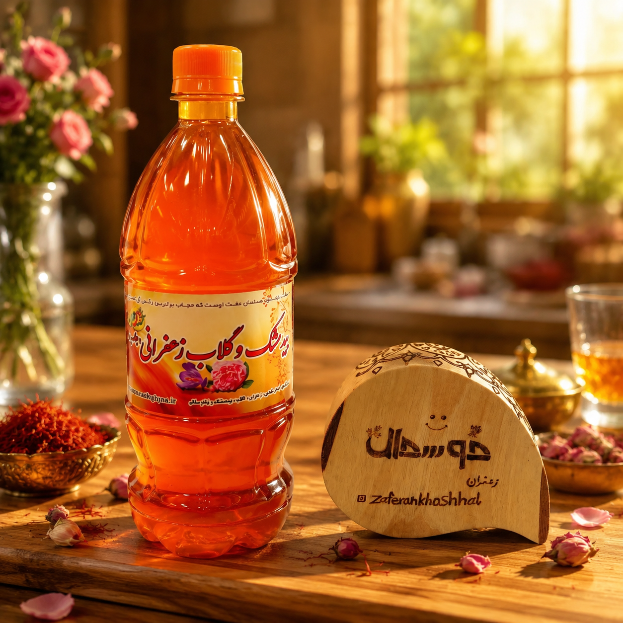 شربت بید مشک و گلاب زعفرانی (جلاب)