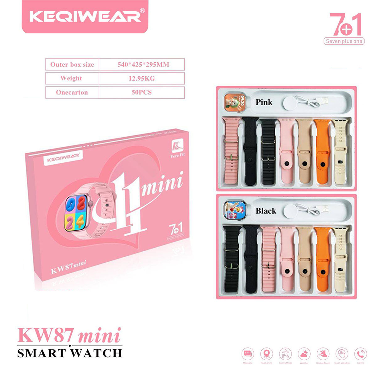 ساعت هوشمند کیوکر KEQIWEAR kw87 mini