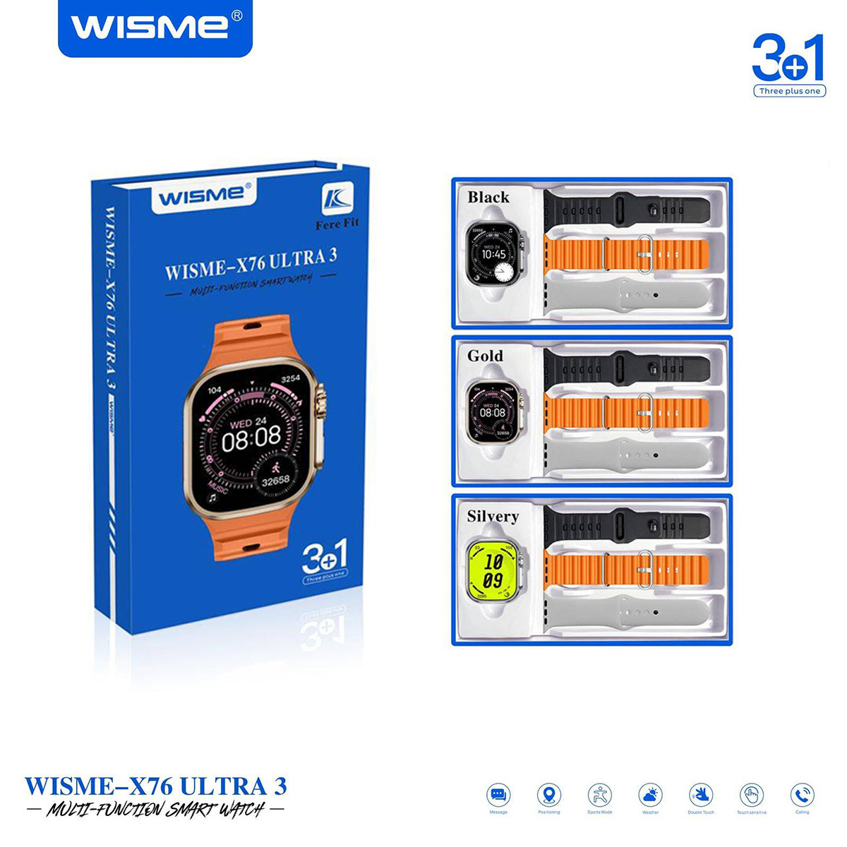 ساعت هوشمند ویسمی مدل WISME X76 ultra3